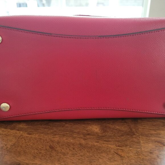 Michael Kors Red Saffiano Leather Tote - Picture 3 of 9